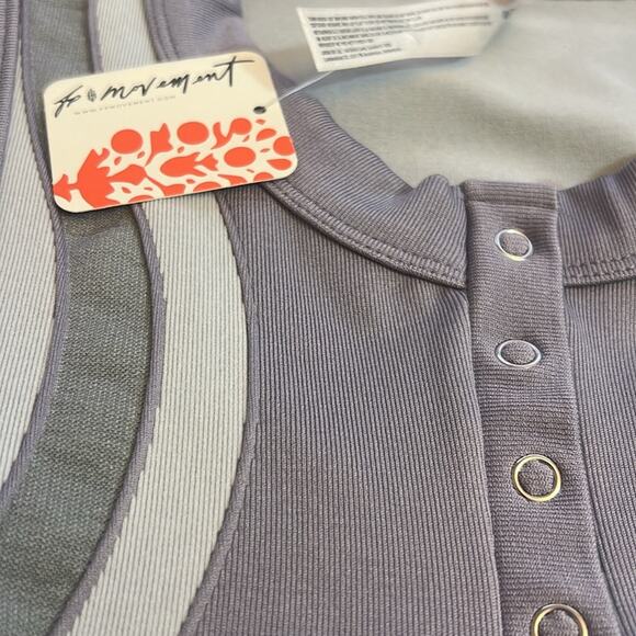 FP Movement by Free People Free Kick Crop Henley Muscle Tank SZ M/L NWT - Picture 2 of 6